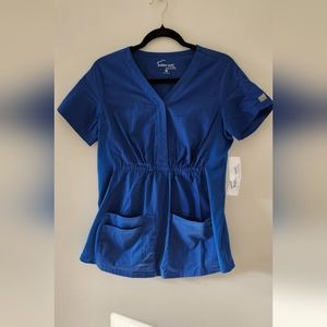 Small Uniform Advantage Royal Blue Maternity Scrub Top NWT